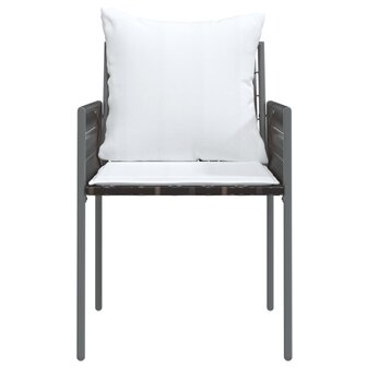 Tuinstoelen 4 st met kussens 54x61x83 cm poly rattan bruin