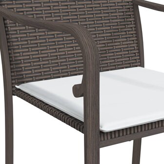 Tuinstoelen 6 st met kussens 56x59x84 cm poly rattan bruin