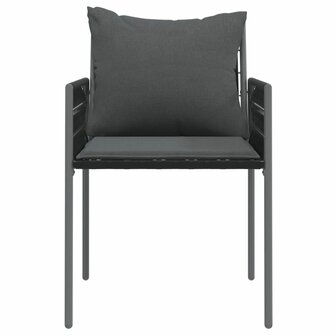 Tuinstoelen 2 st met kussens 54x61x83 cm poly rattan zwart