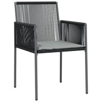 Tuinstoelen 2 st met kussens 54x60,5x83,5 cm poly rattan zwart