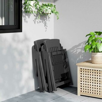 Tuinstoelen 2 st verstelbaar PP antracietkleurig