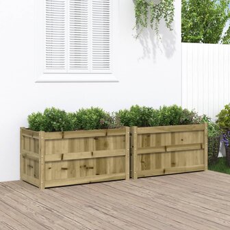 Plantenbakken 2 st cm ge&iuml;mpregneerd hout