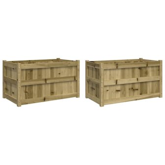 Plantenbakken 2 st cm ge&iuml;mpregneerd hout