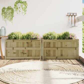 Plantenbakken 2 st cm ge&iuml;mpregneerd hout