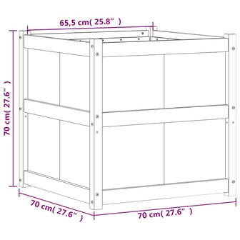 Plantenbak 70x70x70 cm ge&iuml;mpregneerd grenenhout