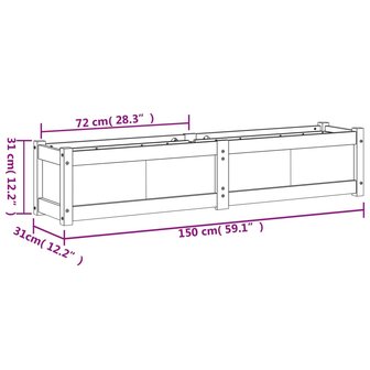 Plantenbak 150x31x31 cm ge&iuml;mpregneerd grenenhout