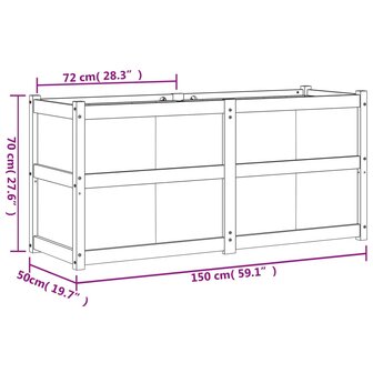 Plantenbak 150x50x70 cm ge&iuml;mpregneerd grenenhout