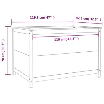 Plantenbak verhoogd 119,5x82,5x78 cm massief grenenhout