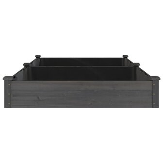 Plantenbak verhoogd met voering 240x120x25 cm vurenhout grijs