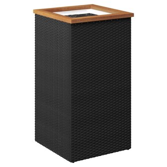 Plantenbak 40x40x80 cm poly rattan zwart