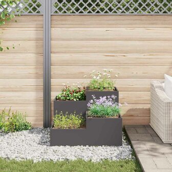 Tuin Bloempot Zwart 80 x 80 x 60 cm Staal