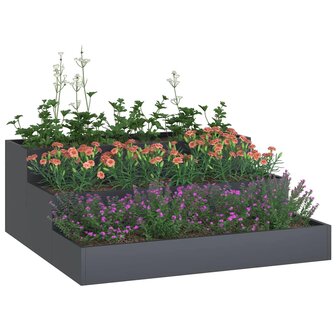 Tuin Bloempot Antraciet 90 x 90 x 35 cm Staal