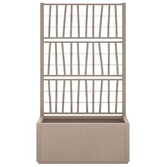 Plantenbak met latwerk 80x36x140 cm polypropeen lichtbruin