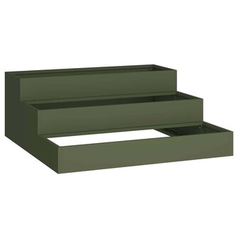 Tuin Bloempot Olijfgroen 90 x 90 x 35 cm Staal