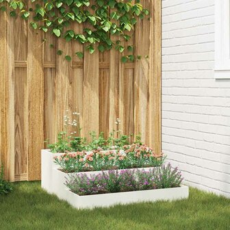 Tuin Bloempot Wit 90 x 90 x 35 cm Staal