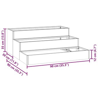 Tuin Bloempot Wit 90 x 90 x 35 cm Staal