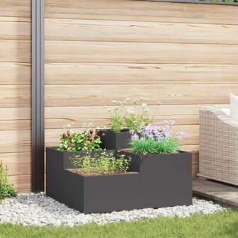 Tuin Bloempot Zwart 80 x 80 x 48 cm Staal