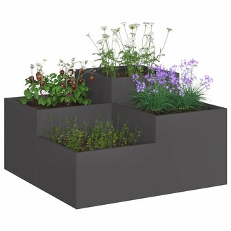 Tuin Bloempot Zwart 80 x 80 x 48 cm Staal