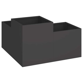 Tuin Bloempot Zwart 80 x 80 x 48 cm Staal