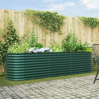 Verhoogde plantenbak Groen 320 x 80 x 81 cm Staal