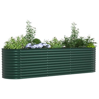 Verhoogde plantenbak Groen 320 x 80 x 81 cm Staal