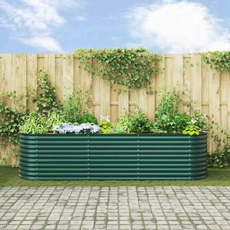 Verhoogde plantenbak Groen 320 x 80 x 81 cm Staal