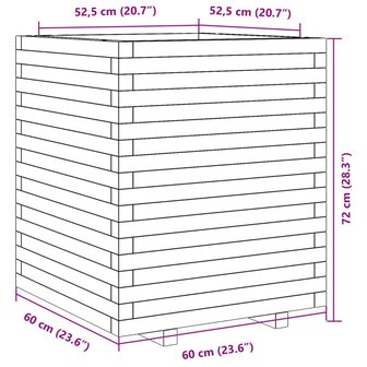 Plantenbak 60x60x72 cm massief grenenhout
