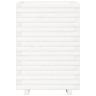 Plantenbak 50x50x72 cm massief grenenhout wit