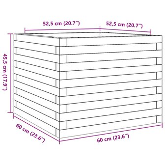 Plantenbak 60x60x45,5 cm ge&iuml;mpregneerd grenenhout