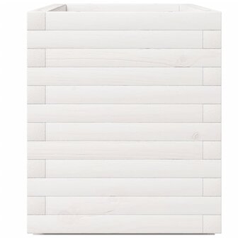 Plantenbak 90x40x49,5 cm massief grenenhout wit