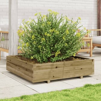 Plantenbak 100x100x26,5 cm ge&iuml;mpregneerd grenenhout