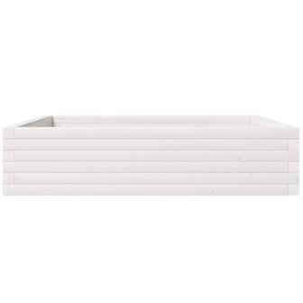 Plantenbak 100x100x23 cm massief grenenhout wit