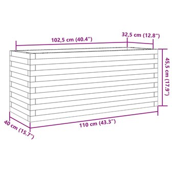 Plantenbak 110x40x45,5 cm ge&iuml;mpregneerd grenenhout