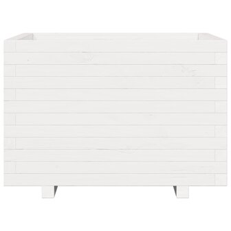 Plantenbak 70x70x49,5 cm massief grenenhout wit