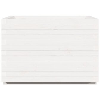 Plantenbak 70x70x49,5 cm massief grenenhout wit