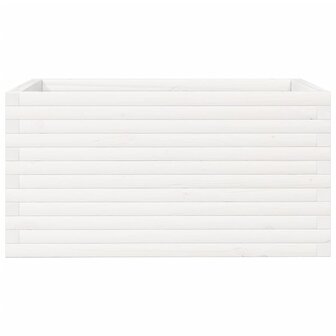 Plantenbak 90x60x45,5 cm massief grenenhout wit