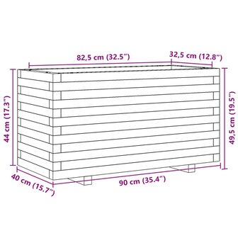 Plantenbak 90x40x49,5 cm ge&iuml;mpregneerd grenenhout