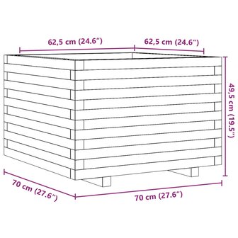 Plantenbak 70x70x49,5 cm ge&iuml;mpregneerd grenenhout