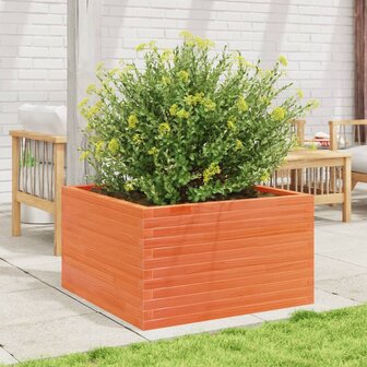 Plantenbak 80x80x45,5 cm massief grenenhout wasbruin