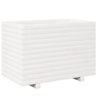 Plantenbak 70x40x49,5 cm massief grenenhout wit