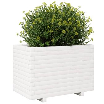 Plantenbak 70x40x49,5 cm massief grenenhout wit