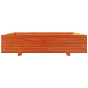 Plantenbak 110x110x26,5 cm massief grenenhout wasbruin