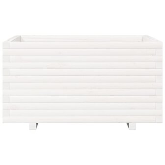 Plantenbak 90x60x49,5 cm massief grenenhout wit