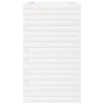 Plantenbak 70x40x68,5 cm massief grenenhout wit