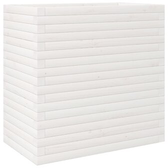 Plantenbak 70x40x68,5 cm massief grenenhout wit