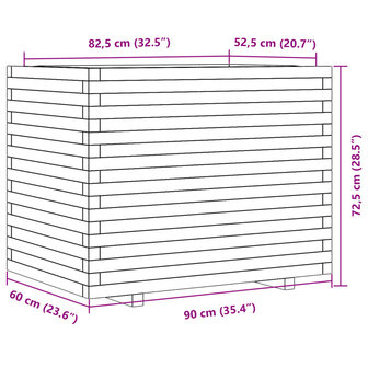 Plantenbak 90x60x72,5 cm ge&iuml;mpregneerd grenenhout