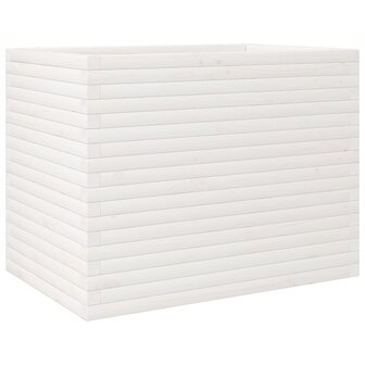 Plantenbak 90x60x68,5 cm massief grenenhout wit
