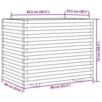 Plantenbak 90x60x72 cm ge&iuml;mpregneerd grenenhout