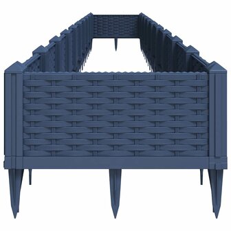 Plantenbak met pinnen 362,5x42,5x28,5 cm polypropeen blauwgrijs