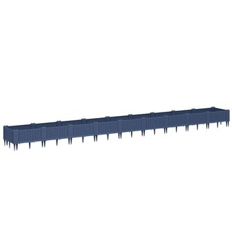 Plantenbak met pinnen 362,5x42,5x28,5 cm polypropeen blauwgrijs
